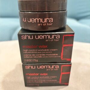 Three full Shu Uemura Hair Master Wax Black Jars